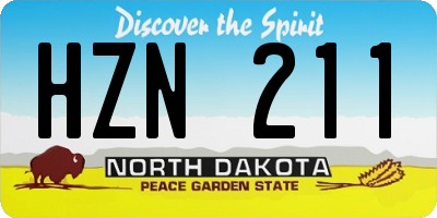 ND license plate HZN211