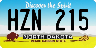 ND license plate HZN215
