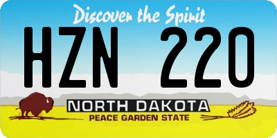 ND license plate HZN220