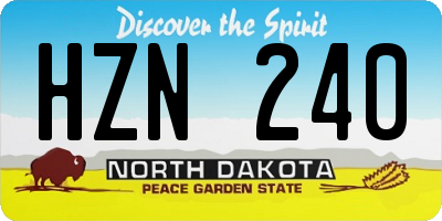 ND license plate HZN240