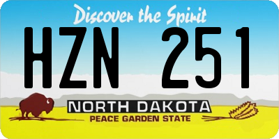 ND license plate HZN251