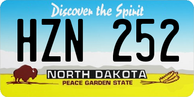 ND license plate HZN252