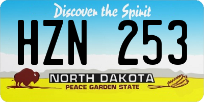 ND license plate HZN253