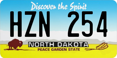ND license plate HZN254
