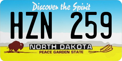 ND license plate HZN259