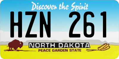 ND license plate HZN261