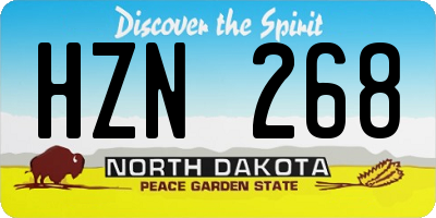 ND license plate HZN268