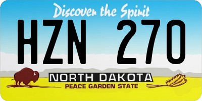 ND license plate HZN270