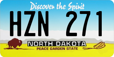 ND license plate HZN271