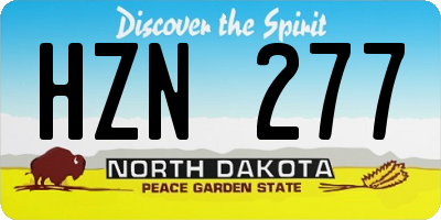 ND license plate HZN277