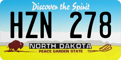 ND license plate HZN278