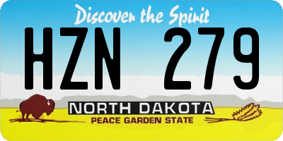 ND license plate HZN279