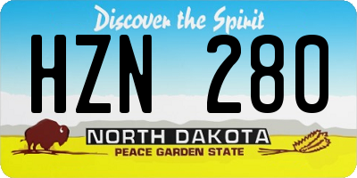 ND license plate HZN280