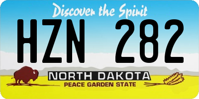 ND license plate HZN282