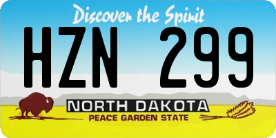 ND license plate HZN299