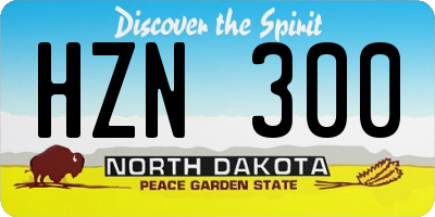 ND license plate HZN300
