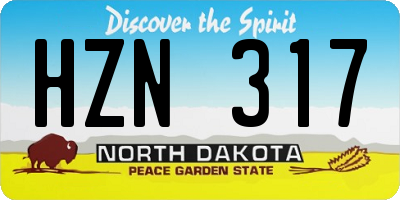ND license plate HZN317