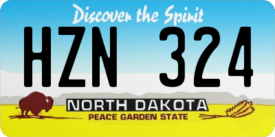 ND license plate HZN324