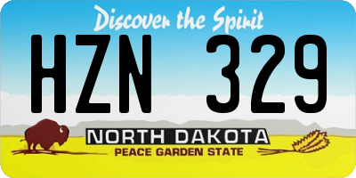 ND license plate HZN329