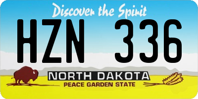 ND license plate HZN336