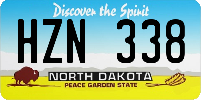 ND license plate HZN338