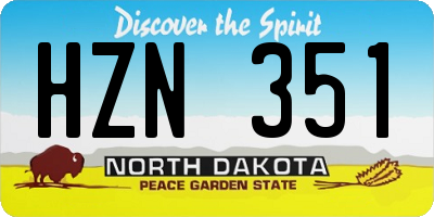 ND license plate HZN351