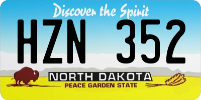 ND license plate HZN352