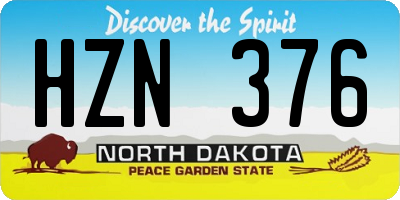 ND license plate HZN376