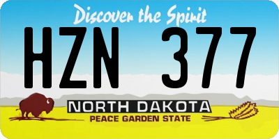 ND license plate HZN377