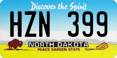 ND license plate HZN399