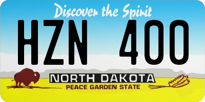 ND license plate HZN400