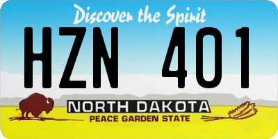 ND license plate HZN401