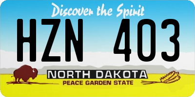ND license plate HZN403