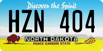 ND license plate HZN404