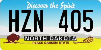 ND license plate HZN405