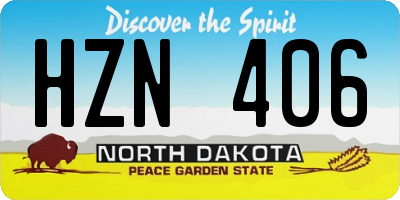 ND license plate HZN406