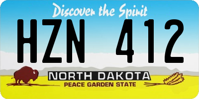 ND license plate HZN412