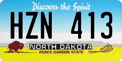 ND license plate HZN413