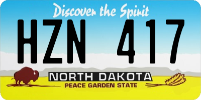 ND license plate HZN417