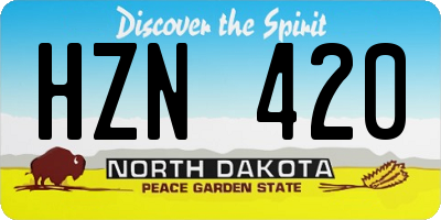 ND license plate HZN420