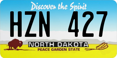 ND license plate HZN427