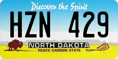 ND license plate HZN429