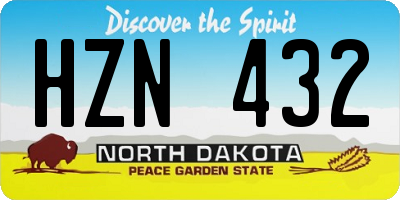 ND license plate HZN432