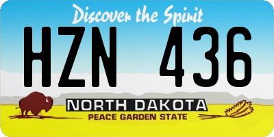 ND license plate HZN436