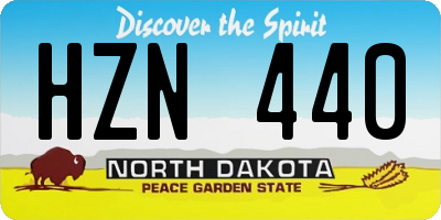 ND license plate HZN440