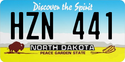 ND license plate HZN441