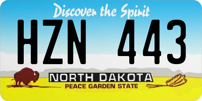 ND license plate HZN443