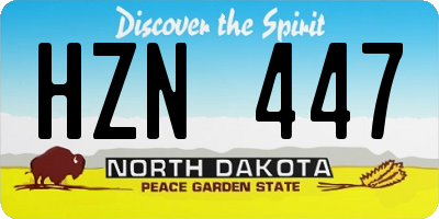 ND license plate HZN447