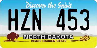 ND license plate HZN453