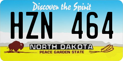 ND license plate HZN464
